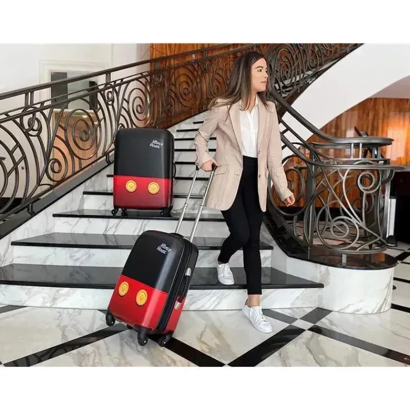 Samsonite Mickey & Minnie|Luggage & Accessories*- Disney Hardside Luggage with Spinner Wheels, Black/Red/Mickey Mouse Pants