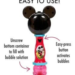 Sandy Ruben Mickey & Minnie|Water Toys*- Little Kids Disney Mickey Mouse Lights and Sound Musical Bubble Wand