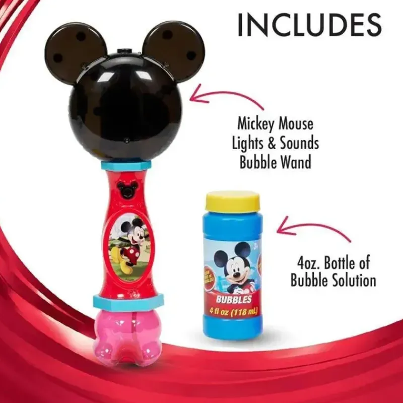 Sandy Ruben Mickey & Minnie|Water Toys*- Little Kids Disney Mickey Mouse Lights and Sound Musical Bubble Wand