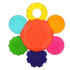 Sassy Toys For 0-12 Months|Gift For Baby*- Flower Silicone Rattle Teether