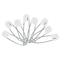 Sassy Cloth & Reusable Diapers*- 8Pk Diaper Pins, White