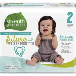Seventh Generation Disposable Diapers*Baby Diapers, Sensitive Protection, Size 2