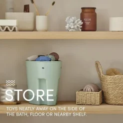 Shnuggle Bath Toys*- Ellie Bath Toy Storage Scoop, Eucalyptus Green