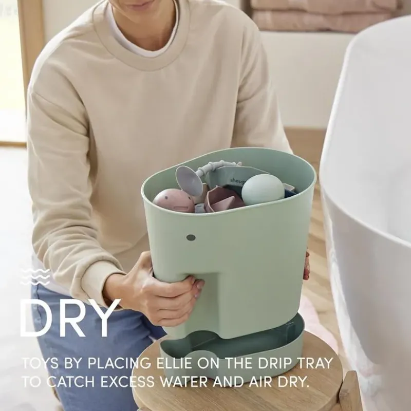 Shnuggle Bath Toys*- Ellie Bath Toy Storage Scoop, Eucalyptus Green
