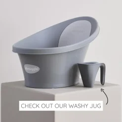 Shnuggle Bath Tubs & Seats*- Newborn Baby Bath With Plug, Pebble Grey