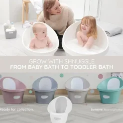 Shnuggle Bath Tubs & Seats*- Newborn Baby Bath With Plug, Pebble Grey