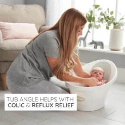 Shnuggle Bath Tubs & Seats*- Newborn Baby Bath With Plug, Pebble Grey