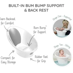 Shnuggle Bath Tubs & Seats*- Newborn Baby Bath With Plug, Pebble Grey