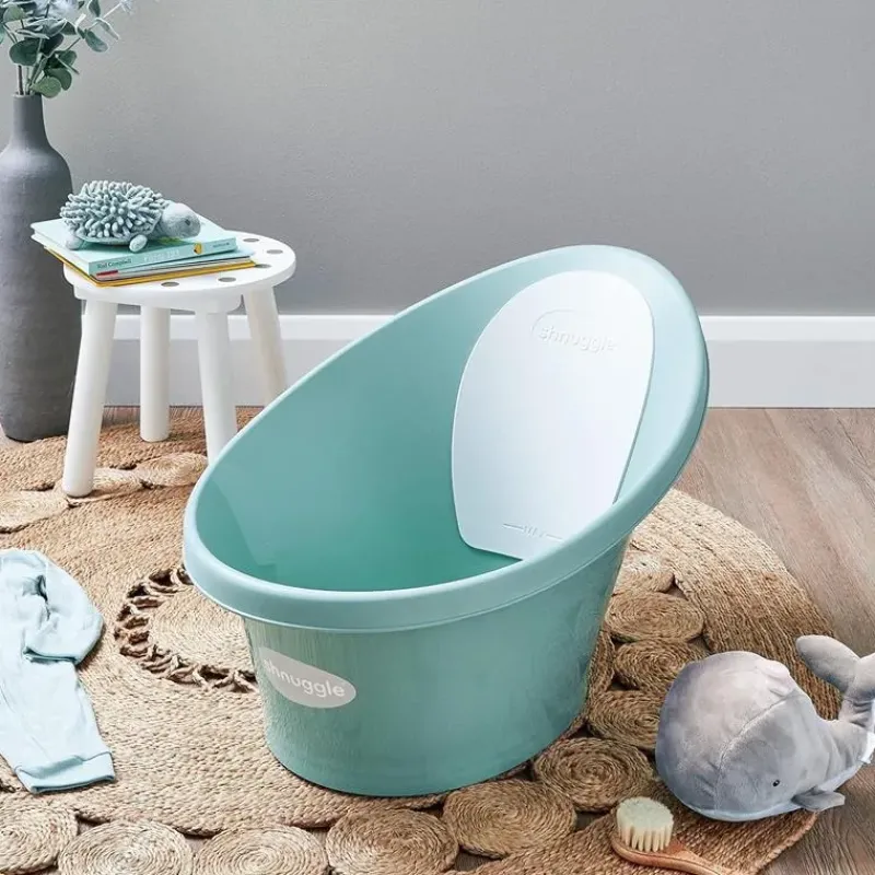 Shnuggle Bath Tubs & Seats*- Newborn Baby Bath With Plug, Eucalyptus