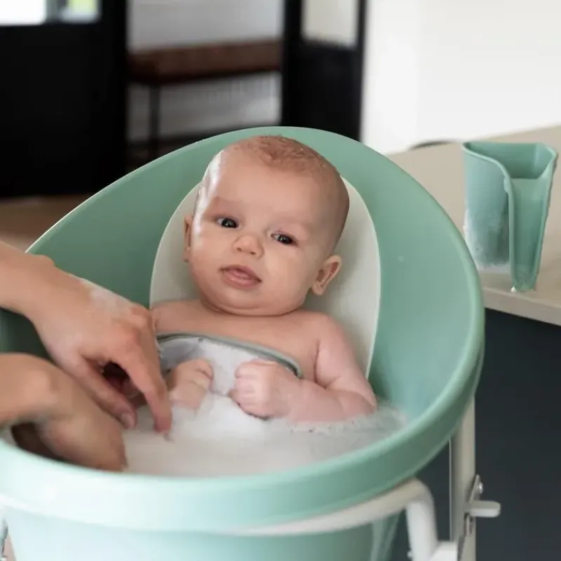 Shnuggle Bath Tubs & Seats*- Newborn Baby Bath With Plug, Eucalyptus
