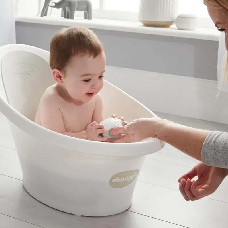Shnuggle Bath Tubs & Seats*- Newborn Baby Bath With Plug, Eucalyptus