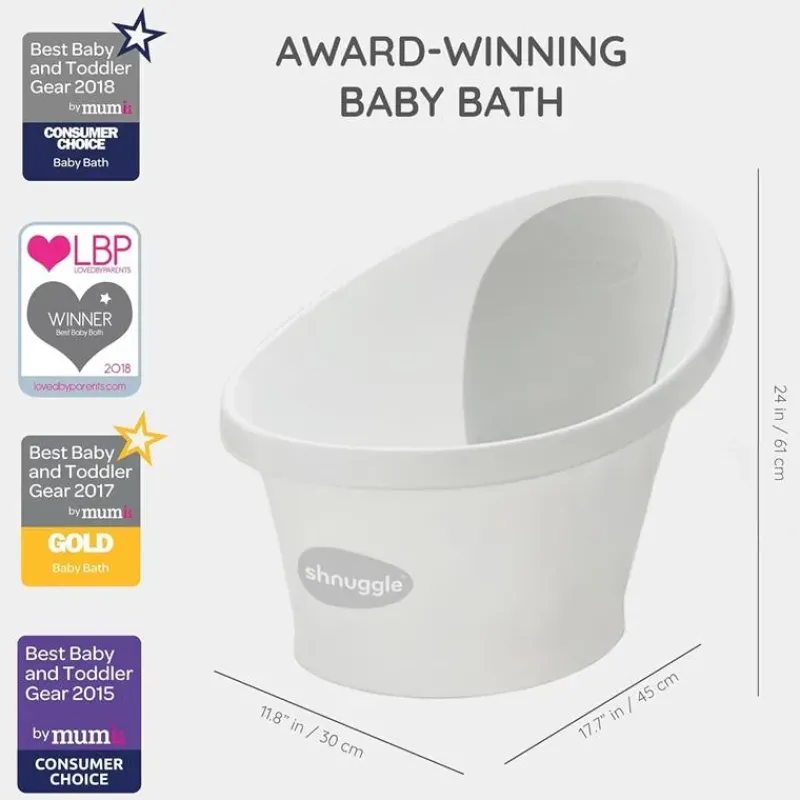 Shnuggle Bath Tubs & Seats*- Newborn Baby Bath With Plug, Eucalyptus