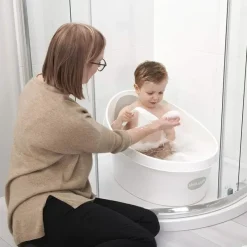 Shnuggle Bath Tubs & Seats*- Toddler Bath Tub, White & Grey