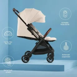 Silver Cross Lightweight Strollers*- Jet 5 Lightweight Stroller Almond White