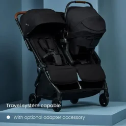 Silver Cross Double Strollers*- Jet Lightweight Double Stroller Black