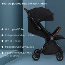 Silver Cross Double Strollers*- Jet Lightweight Double Stroller Black
