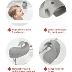 Skip Hop Bath Safety|Bath Accessories & Organization*- Baby Bath Spout Cover, Universal Fit, Moby, Grey