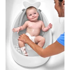Skip Hop Bath Tubs & Seats*- Baby Bath Tub, 3-Stage Smart Sling Tub, Moby, White