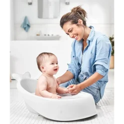 Skip Hop Bath Tubs & Seats*- Baby Bath Tub, 3-Stage Smart Sling Tub, Moby, White