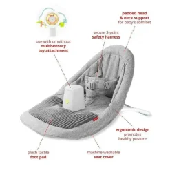 Skip Hop Activity Centers & Jumpers*- Baby Ergonomic Activity Floor Seat for Upright Sitting, Silver Lining Cloud, Gray