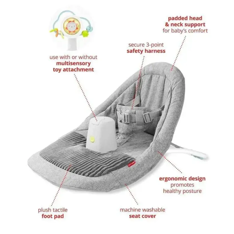 Skip Hop Activity Centers & Jumpers*- Baby Ergonomic Activity Floor Seat for Upright Sitting, Silver Lining Cloud, Gray