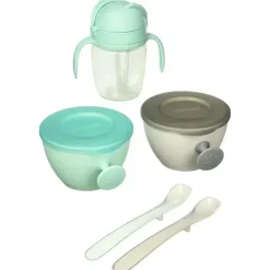 Skip Hop Feeding Gift Set|Suction Plates & Bowls*- Baby Feeding Mealtime Set, Teal and Grey