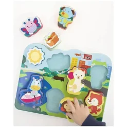 Skip Hop Toys For 2 Year Old|Toys For 0-12 Months*- Baby's First Puzzle, Zoo Park - 8 puzzle pieces & puzzle board
