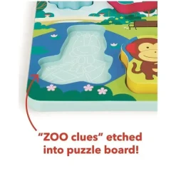 Skip Hop Toys For 2 Year Old|Toys For 0-12 Months*- Baby's First Puzzle, Zoo Park - 8 puzzle pieces & puzzle board