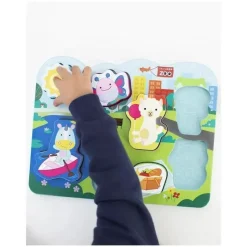 Skip Hop Toys For 2 Year Old|Toys For 0-12 Months*- Baby's First Puzzle, Zoo Park - 8 puzzle pieces & puzzle board