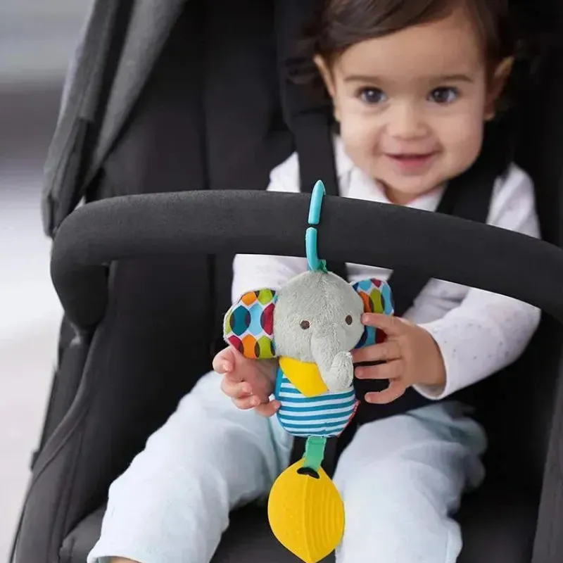 Skip Hop Toys For 0-12 Months|Stroller Toys*- Bandana Buddies Chime & Teether Stroller Toy, Elephant.