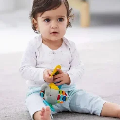 Skip Hop Toys For 0-12 Months|Stroller Toys*- Bandana Buddies Chime & Teether Stroller Toy, Elephant.