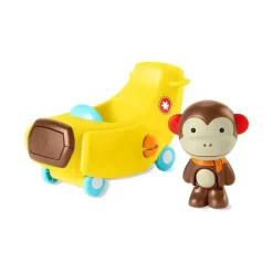 Skip Hop Toys For 0-12 Months|Gift For Toddler*- Car Plane Toy with Monkey Figurine, Zoo Crew