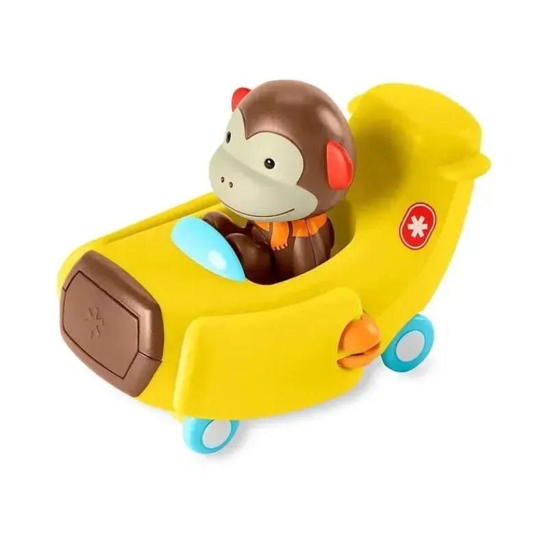 Skip Hop Toys For 0-12 Months|Gift For Toddler*- Car Plane Toy with Monkey Figurine, Zoo Crew