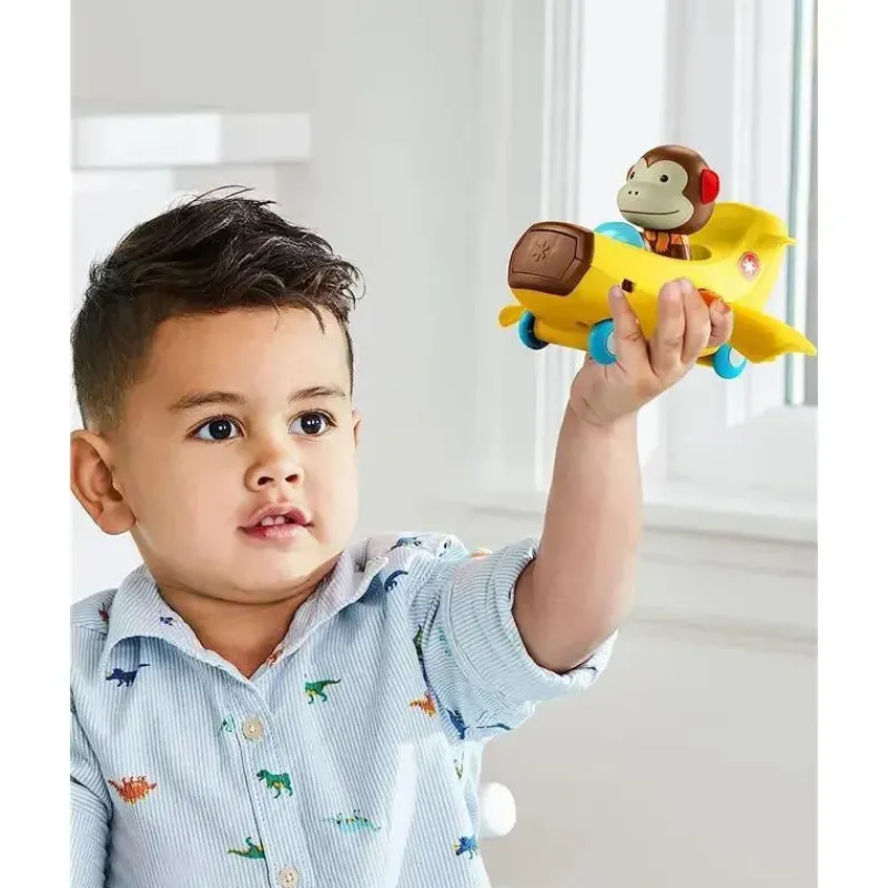 Skip Hop Toys For 0-12 Months|Gift For Toddler*- Car Plane Toy with Monkey Figurine, Zoo Crew