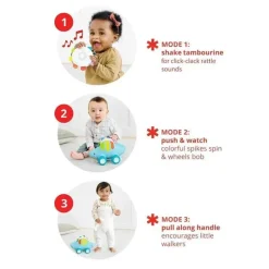 Skip Hop Gift For Toddler*- Dinosaur Pull Along Baby Musical Toy, 3-in-1