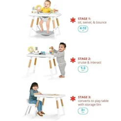 Skip Hop Activity Centers & Jumpers|Gift For Toddler*- Discoverosity Montessori-Inspired 3-Stage Activity Center & Play Table, Ages 4m+