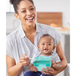 Skip Hop Feeding Gift Set|Dishes, Utensils & Food Containers*- Easy-Pack Mealtime Feeding Set - 6pk, Teal and Grey