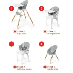 Skip Hop High Chair*- EON 4-in-1 High Chair Grey/White