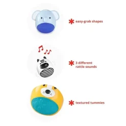 Skip Hop Gift For Toddler|Playtime Gift Set*- Explore & More Egg Shaker Trio Set, Jungle Beat