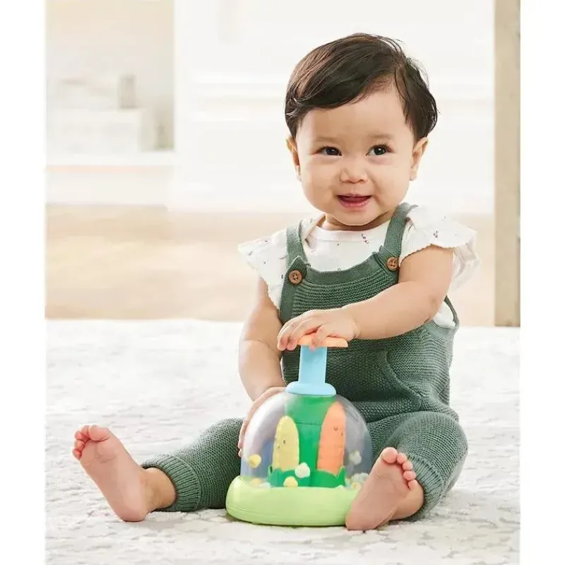 Skip Hop Toys For 0-12 Months|Gift For Toddler*- Farmstand Push and Spin Baby Learning Toy