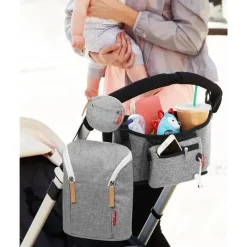Skip Hop Tote Bags*- Grab & Go Double Bottle Bag, Grey Melange