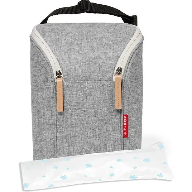 Skip Hop Tote Bags*- Grab & Go Double Bottle Bag, Grey Melange