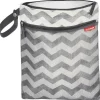Skip Hop Luggage & Accessories*- Grab & Go Wet/Dry Bag, White/Grey Stripes (Chevron)