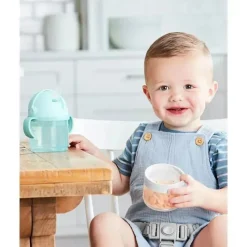 Skip Hop Food Jars & Snack Cups|Dishes, Utensils & Food Containers*- Sip To Snack 2-In-1 Set, Teal and Grey