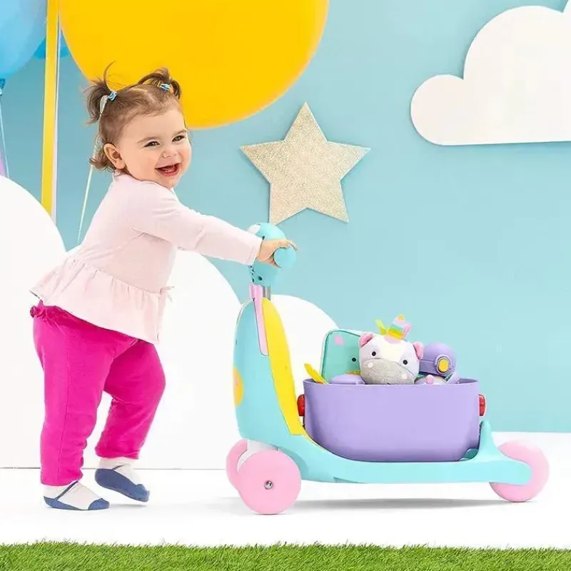 Kids Skip Hop Ride-On Toys|Toys For 3 Year Old*- Zoo 3-In-1 Ride-On Toy, Unicorn