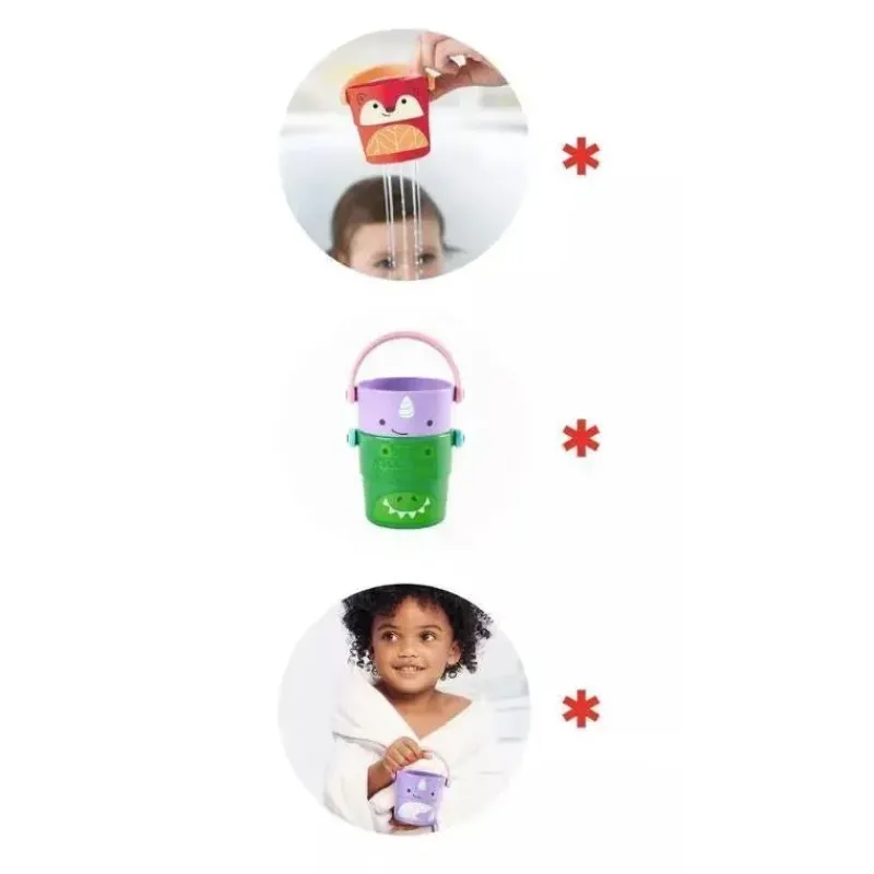 Skip Hop Bath Toys*- Zoo Stack & Pour Buckets Bath Toys