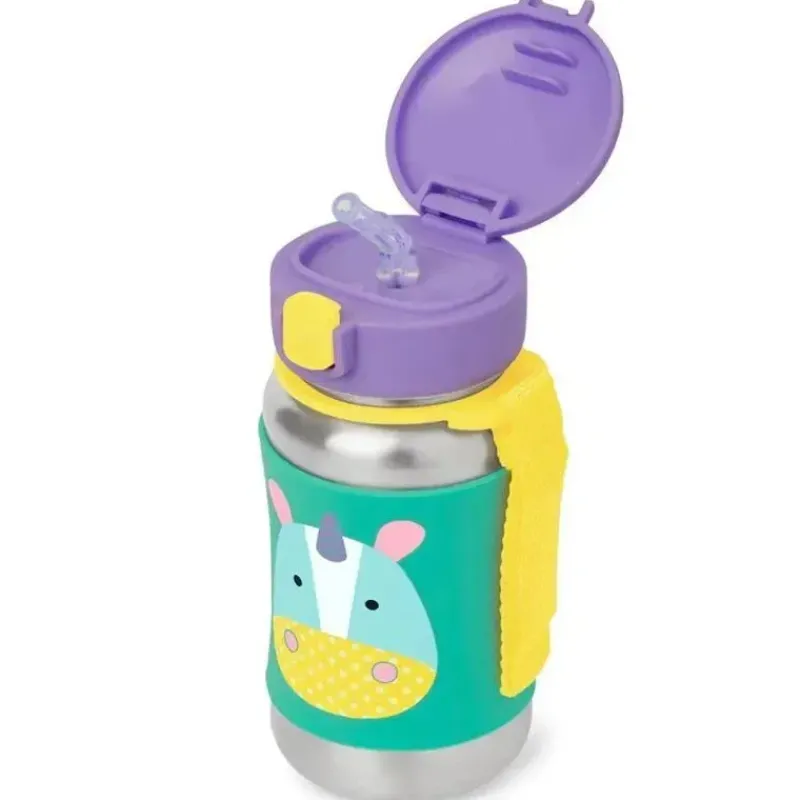 Skip Hop Water Bottle|Dishes, Utensils & Food Containers*- Zoo Stainless Steel Straw Bottle, Unicorn