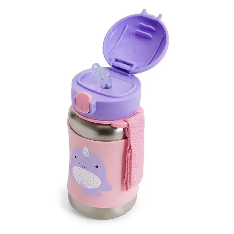 Skip Hop Water Bottle|Dishes, Utensils & Food Containers*- Zoo Stainless Steel Straw Bottle, Narwhal