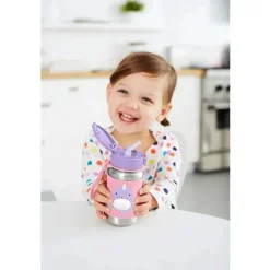 Skip Hop Water Bottle|Dishes, Utensils & Food Containers*- Zoo Stainless Steel Straw Bottle, Narwhal