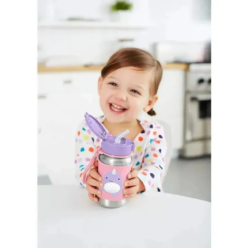 Skip Hop Water Bottle|Dishes, Utensils & Food Containers*- Zoo Stainless Steel Straw Bottle, Narwhal